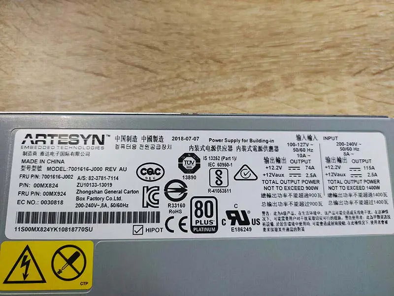 1400w 7001616-j000 7001616-j002 00mx824 Τροφοδοτικό