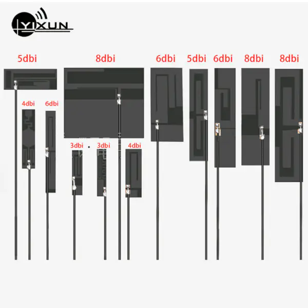 5G 4G 3G 2G GSM LTE NB-IoT full band internal PCB module antenna IPEX interface high gain 8dbi RG1.13 12cm cable 600-6000MHz
