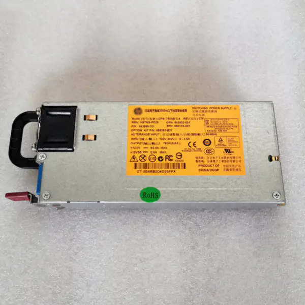 Τροφοδοτικό 750W Platinum Κοινή υποδοχή PSU Hot Plug 660183-001 656363-B21 643995-001 643932-001 DPS-750AB-3 HSTNS-PL29