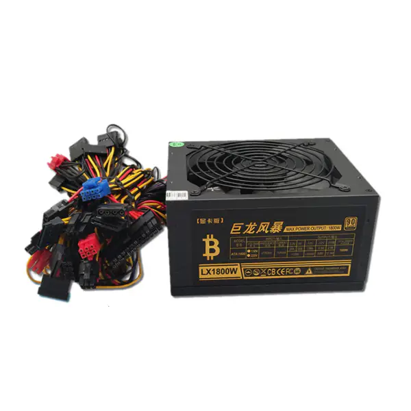 1800W PSU Bitmain Dragon Storm LX1800W Πολλαπλών καναλιών τροφοδοτικό διακομιστή 16 * (6+2Pin) για GPU Rig