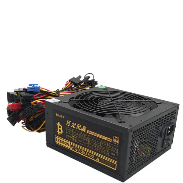 1800W PSU Bitmain Dragon Storm LX1800W Πολλαπλών καναλιών τροφοδοτικό διακομιστή 16 * (6+2Pin) για GPU Rig