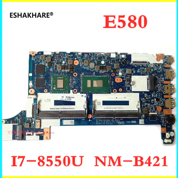 01LW199 Lenovo Thinkpad E480 E580 μητρική πλακέτα φορητού υπολογιστή EE480 EE580 NM-B421μητρική πλακέτα i7-8550U RX550 2G