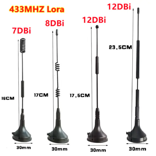 2 τεμάχια Lora SX1268 SX1276 433MHz 12DBi LoRa κεραία μονοπόλο SMA αρσενικό interface βεντούζα κεραία RG174 5M μήκος καλωδίου