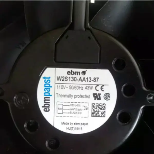 ebm-papst W2S130-AA13-87 110VAC M2S052-CA Κινητήρας 3250 min-1 αξονικός συμπαγής ανεμιστήρας