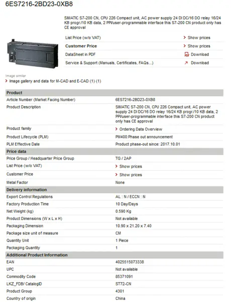 Siemens PLC s7 1200 plc price 6ES7 134-6JF00-0CA1