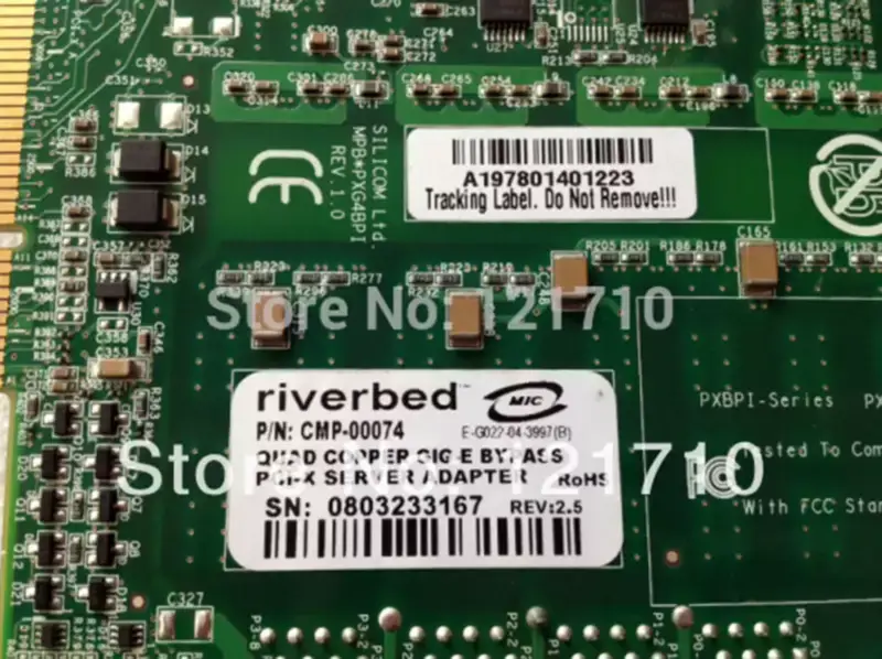 Silicom RiverBed QUAD COPPER GIG-E BYPASS PCI-X SERVER ADAPTER CMP-00074 industrial motherboard