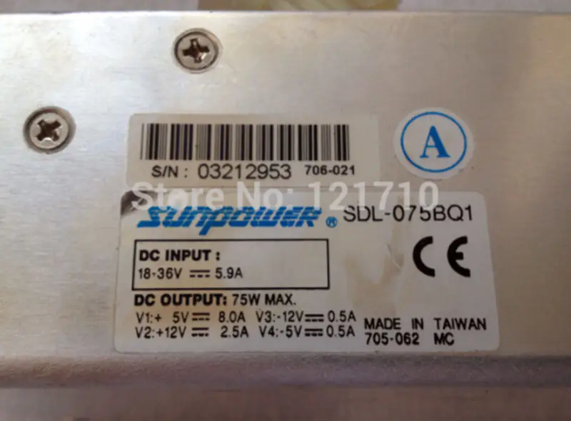 Τροφοδοτικό Advantech SUNPOWER SP-2507 SDL-075BQ1 για βιομηχανική μητρική πλακέτα υπολογιστή TREK-756