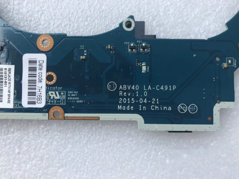 HP 818131-001 818131-501 818131-601 LA-C491P i5-5200U Motherboard