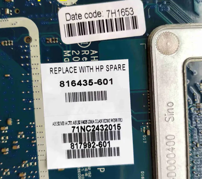 Μητρική πλακέτα HP 816435-001 816435-501 816435-601 LA-C701P I3-4005U