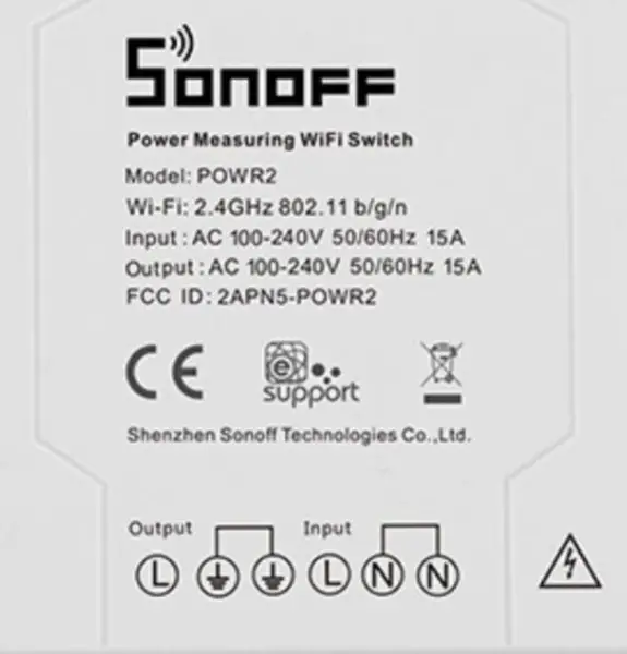 SONOFF Pow R2 Διακόπτης WiFi με μέτρηση κατανάλωσης ενέργειας Διακόπτης ισχύος WiFi 15A Έξυπνος ελεγκτής διακόπτη Wifi