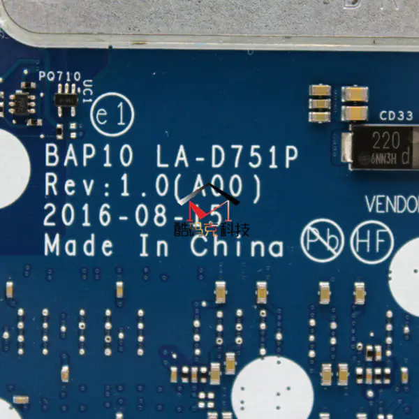 Μητρική πλακέτα Dell LA-D751P Dell lienware 15 R3