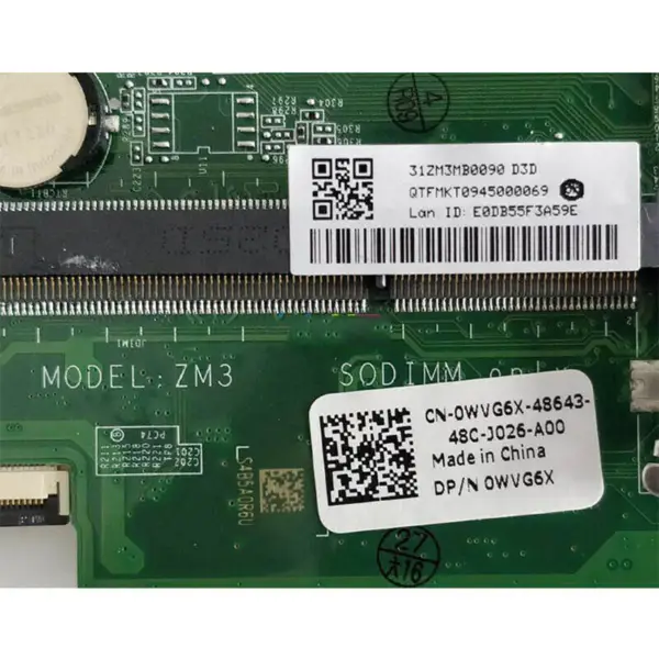 Μητρική πλακέτα Dell 0WVG6X 11 3043 3152 3157 ATX