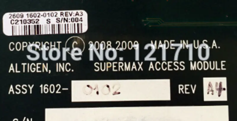 ALTIGEN MAX4000 SUPERMAX ACCESS MODULE 1602-0102 REV A4 2602-0001 REV A3 industrial motherboard