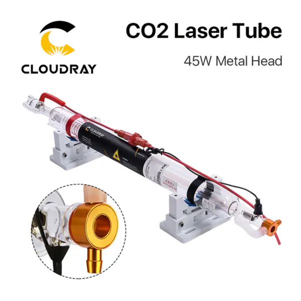 45-50W Co2 Laser Metal Head Tube 850MM γυάλινος σωλήνας για μηχανή κοπής CO2 Laser χάραξης λέιζερ