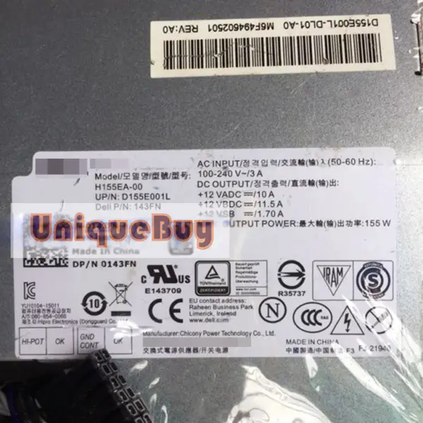 Τροφοδοτικό 16pin για Dell AIO Optiplex 155W 3240 7440 Series H155EA-00 143FN