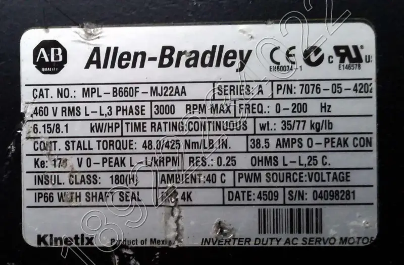 Κινητήρας ALLEN-BRADLEY MPL-B660F-MJ22AA