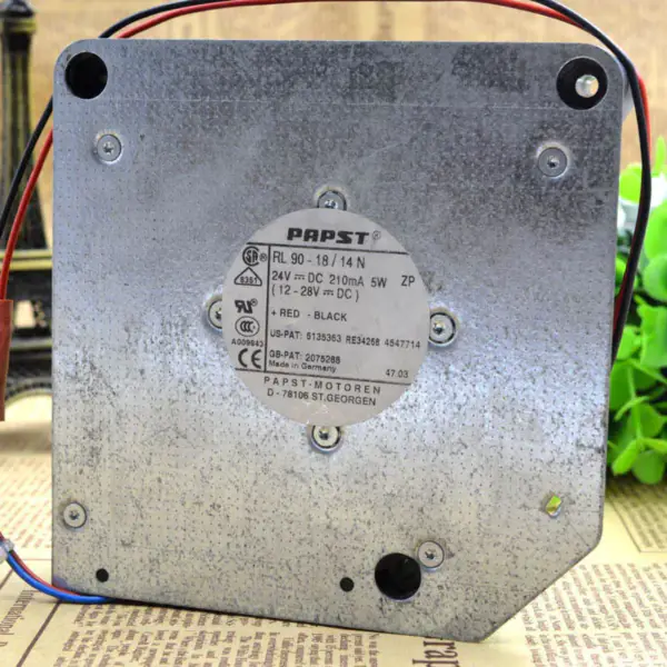PAPST RL90-18/14N 24V 210MA 5W 2-σύρμα 120*120*37MM 12037