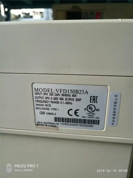 Σειρά Delta B 15KW VFD150B23A