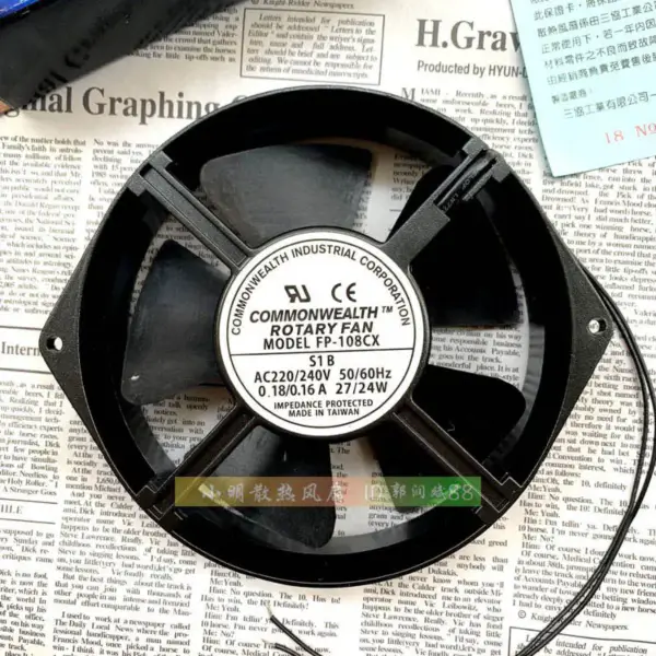 FP-108CX-S1-B 220V 0.16A 24W 16238 15038 ανεμιστήρας