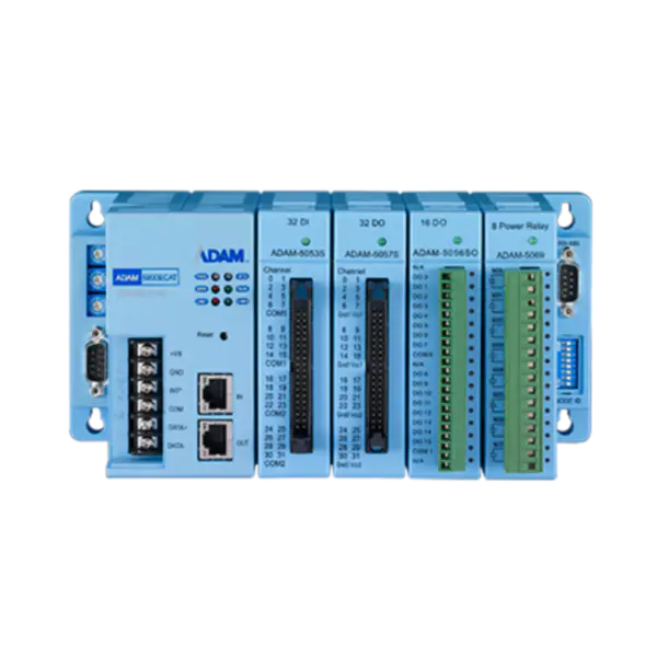Advantech Σύστημα κατανεμημένων εισόδων/εξόδων υψηλής ταχύτητας 4 υποδοχών για EtherCAT ADAM-5000/ECAT-AE εισαγωγέας