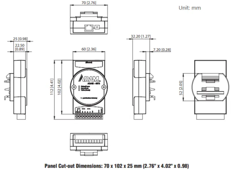 Advantech ADAM-4572-CE Πύλη Modbus 1 θύρας