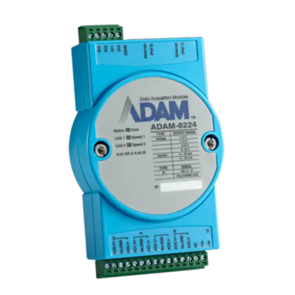Advantech ADAM-6224-AE Μονάδα μονωμένης αναλογικής εξόδου Modbus TCP 4 ch