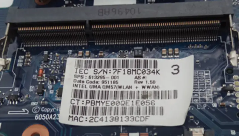 Μητρική πλακέτα HP 6450B 6550B 613295-001