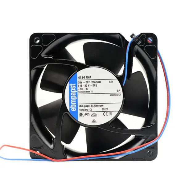 4114NH4 119 x 119 x 38mm 24 V DC axial compact fan air flow 355m3 /h 6800rpm ebmpapst cooling fan
