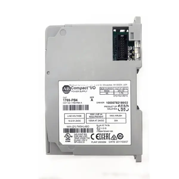 Allen Bradley CompactLogix 24 VDC DC Μονάδα τροφοδοσίας 1769-PB4
