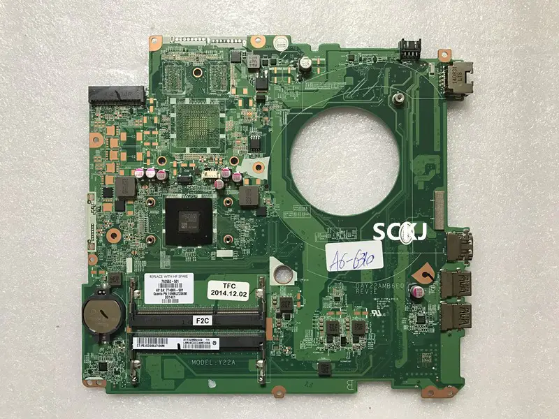 Μητρική πλακέτα CPU HP 14-V 14-P 763552-501 763552-001 A6