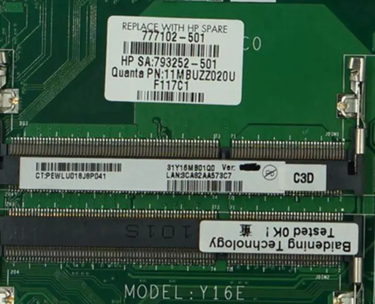 Μητρική πλακέτα HP 17-F 777102-001 777102-501 777102-601 DAY16EMB8C0