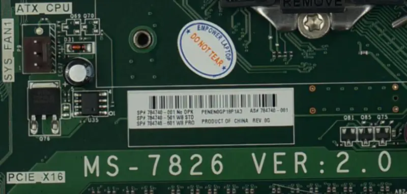 Μητρική πλακέτα HP 810-460 MS-7826 V2.0 784740-001 784740-501 784740-601