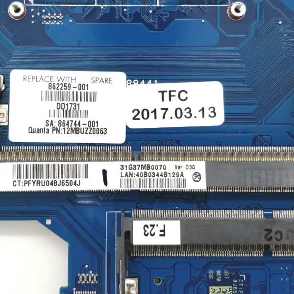 Μητρική πλακέτα HP PAVILION 17-AB 17T-AB 17-W 862259-001 862259-501 862259-601 DAG37AMB8D0 I7