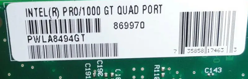 Προσαρμογέας διακομιστή Intel PRO/1000 GT τεσσάρων θυρών PWLA8494GT 82546GB