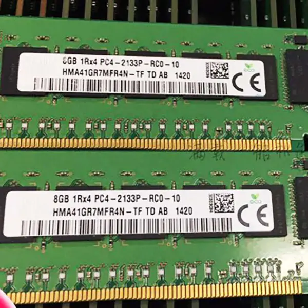 2pcs Hma41gr7mfr4n-tf Ram για τη μνήμη διακομιστή Sk Hynix 8gb Ddr4 2133mhz Ecc Reg 1rx4 Pc4-2133p Server Memory