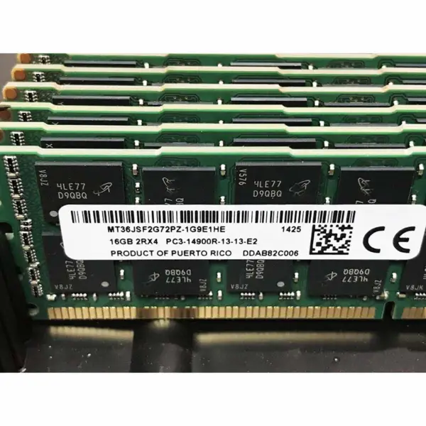 2pcs Mt36jsf2g72pz-1g9e1 Ram για την μνήμη Mt 16gb Ddr3 1866mhz Reg 2rx4 Pc3-14900 Memory