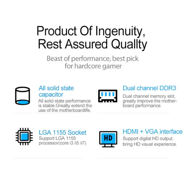 Μητρική κάρτα Hsgm H61-v1816 Gigabit Lga 1155 Cpu Slot Μητρική κάρτα για επιτραπέζιο υπολογιστή