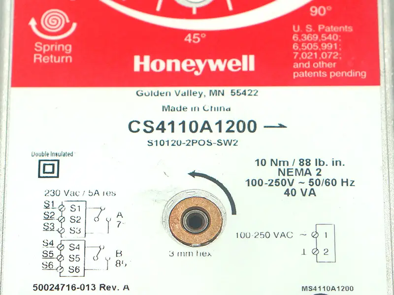 Honeywell CS4110A1200 Ενεργοποιητής βαλβίδας βαλβίδας φραγής