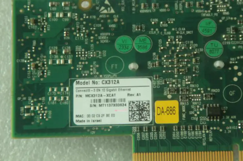 Προσαρμογέας Ethernet ConnectX-3 EN CX312A διπλής θύρας 10 Gigabit MCX312A-XCAT