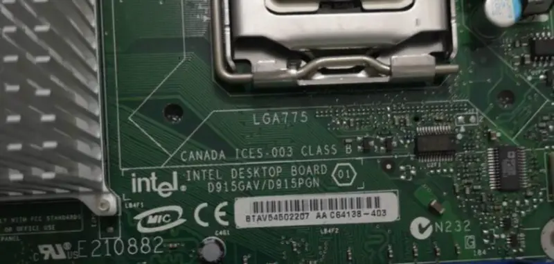 Μητρική κάρτα Intel D915GAV/D915PGN Industrial Control LGA 775 DDR1 με 4 PCI
