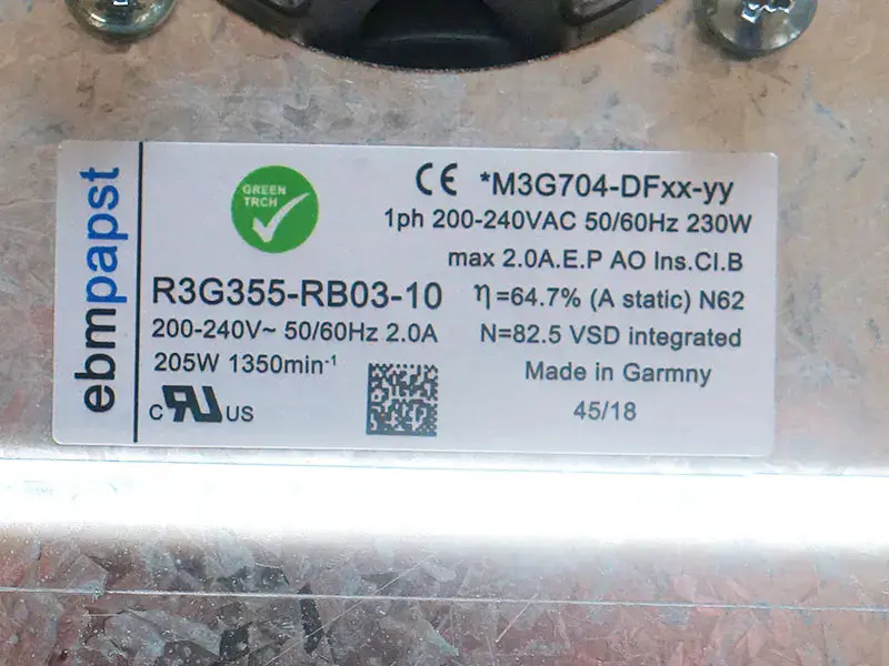 Ανεμιστήρας Ebmpapst R3G355-RB03-10