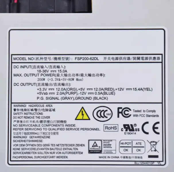 Τροφοδοτικό συνεχούς ρεύματος 1U FLEX FSP200-62DL 18-36VDC Είσοδος