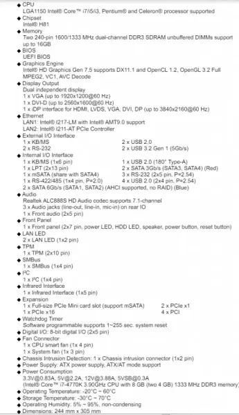Μητρική πλακέτα IEI IMBA-H810-R10 IMBA-H810-ECO-R10 Rev:1.0
