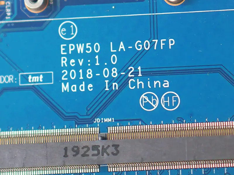 Μητρική πλακέτα HP 15-DA 15T-DA EPW50 LA-G07FP L68087-601 L68087-501 L68087-001 SRGP5 I3-10110U DDR4