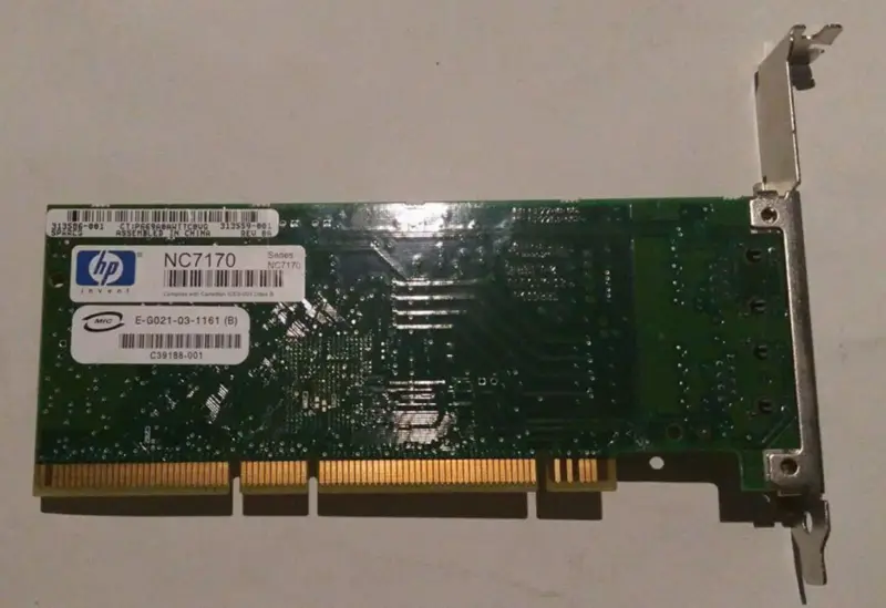 HP NC7170 313586-001 313559 Προσαρμογέας Ethernet PCI-X DUAL GIGABIT Intel Pro/1000T 82546EB