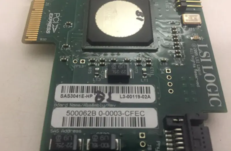 LSI SAS3041E-HP Κάρτα συστοιχίας 4 θυρών PCI-E 4X SAS SATA2 SATA 4 θύρες