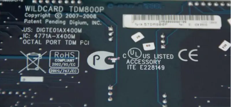 Μητρική πλακέτα Digium TDM800P