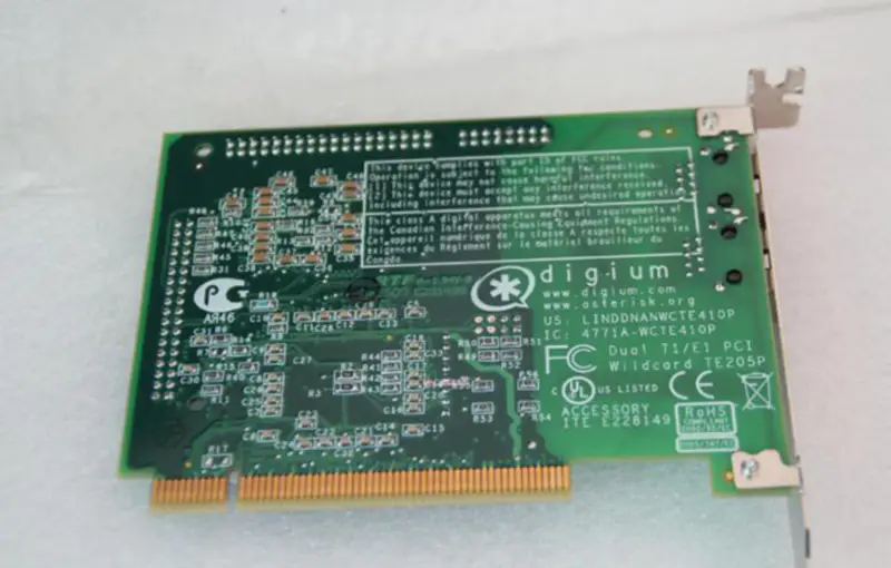 Digium Wildcard TE205P Κάρτα PCI διπλής θύρας ISDN PCI βιομηχανικής μητρικής πλακέτας