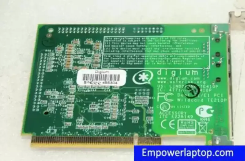 Βιομηχανική μητρική κάρτα DIGIUM TE210P DUAI T1/E1 PCI INTERFACE PCI Wildcard