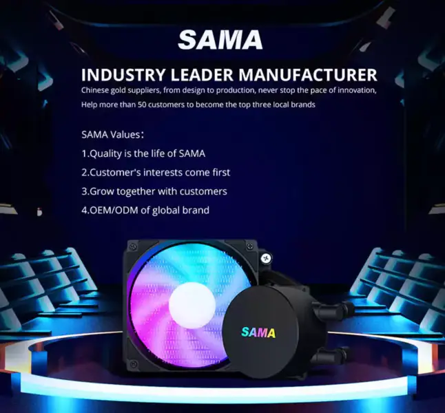 Sama 120mm Cooler Cpu Liquido Intel Cpu Cooler With Temperature Gaming Computer Liquid Cooler